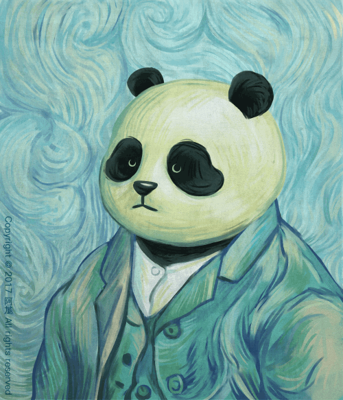 Panda Art van Gogh 12