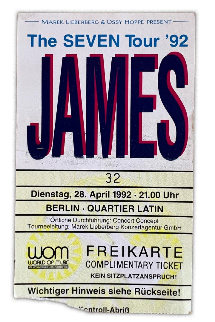 Konzerterinnerungen James Berlin 1992 Hochformat